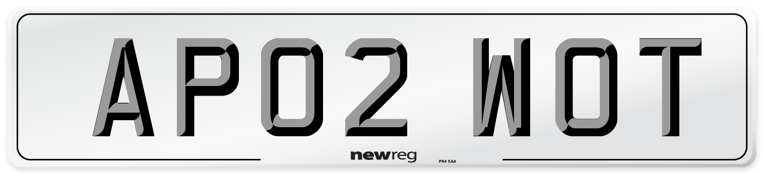 AP02 WOT Number Plate from New Reg